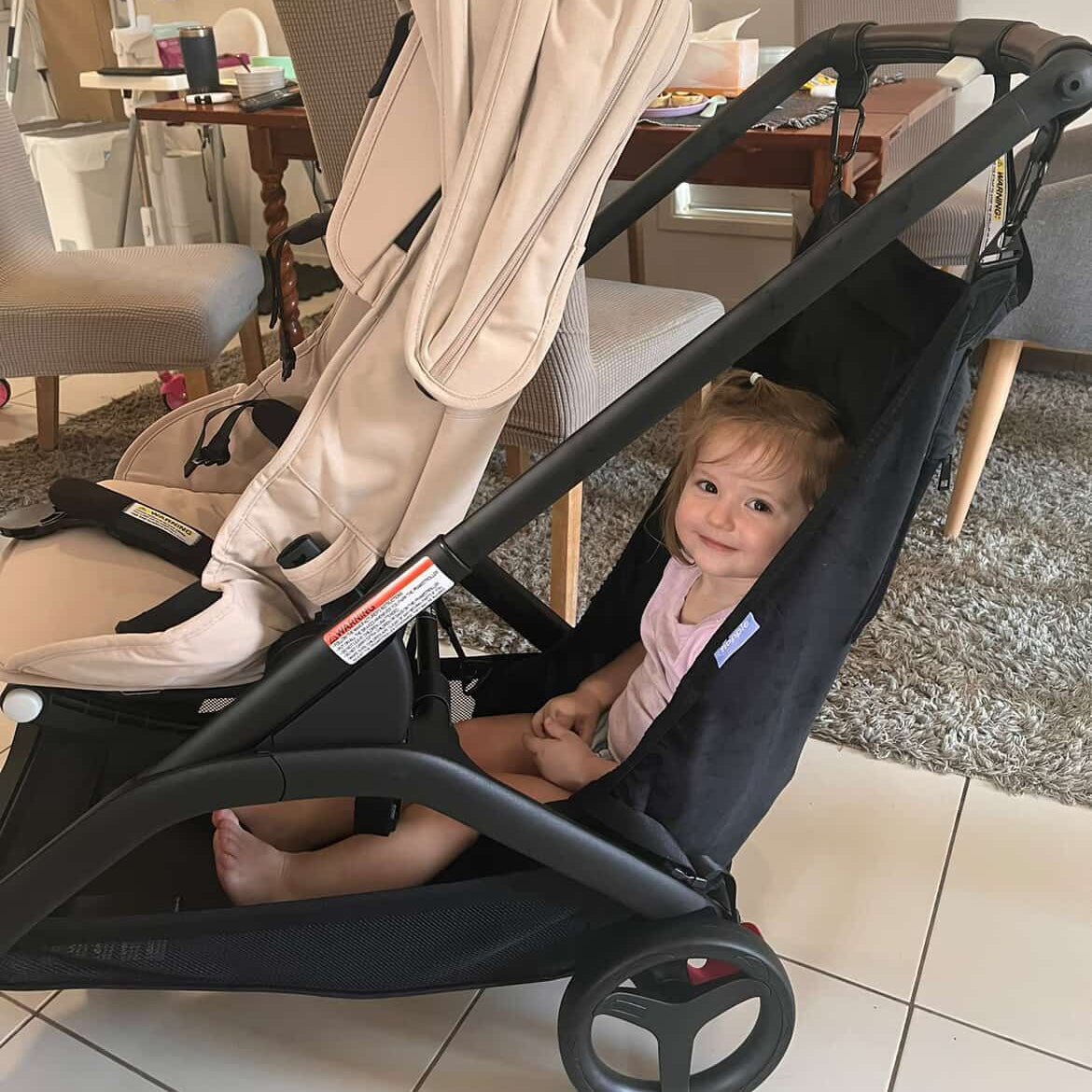 hoppie ハンモック Hoppie – The Smart Extra Seat for Your Second Child