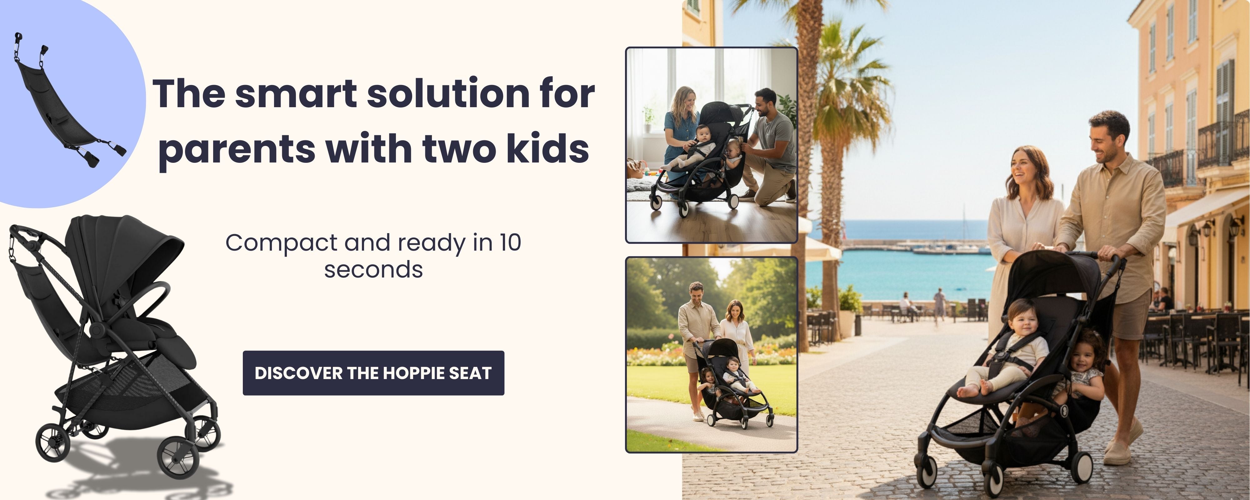 Hoppie – 幼児とベビーカーのためのスマートな追加シート