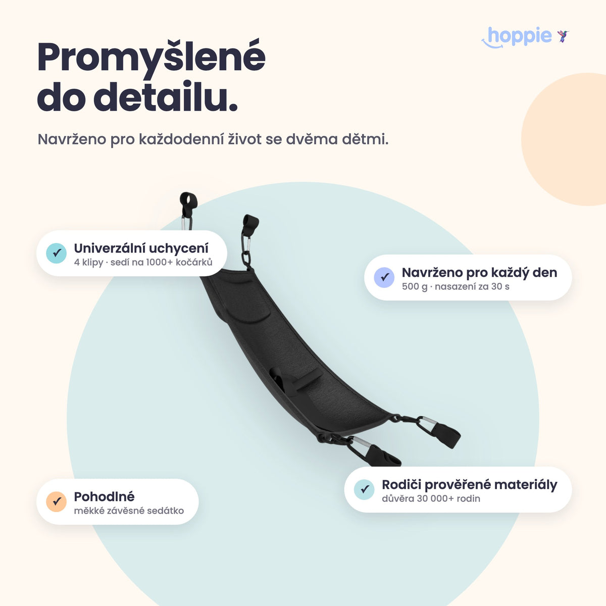 Hoppie – Promyšlené do detailu. Navrženo pro každodenní život se dvěma dětmi.